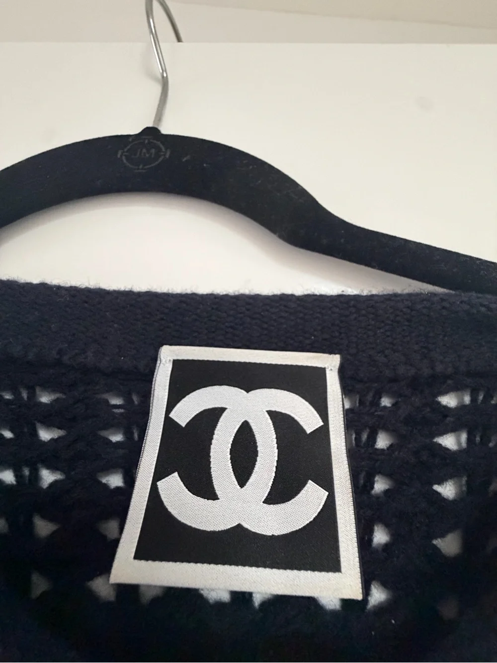 CHANEL Navy Short-Sleeve Knit Fit-and-Flare Dress